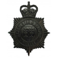 Manchester & Salford Police Night Helmet Plate - Queen's Crow