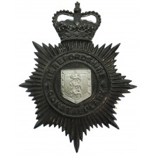 Herefordshire Constabulary Black Helmet Plate - Queen's Crown