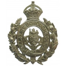 Margate Borough Police Wreath Helmet Plate - King's Crown (Fretted Out Centre)
