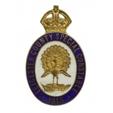 WW1 Leicester County Special Constable 1915 Enamelled Lapel Badge