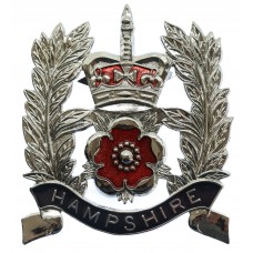 Hampshire Constabulary Sergeant's Enamelled Helmet Plate - Queen's Crown