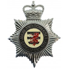 Avon and Somerset Constabulary Enamelled Helmet Plate - Queen's C
