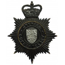 Gwynedd Constabulary Night Helmet Plate - Queen's Crown