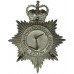 British Transport Commission Police Blackened Chrome Helmet Plate - Queen's Crown