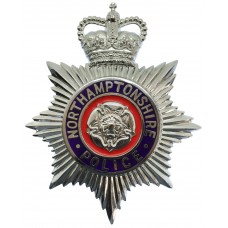 Northamptonshire Police Enamelled Helmet Plate - Queen's Crown