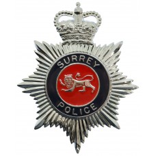 Surrey Police Enamelled Helmet Plate - Queen's Crown