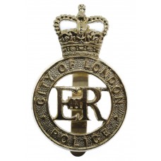 City of London Police Anodised (Staybrite) Cap Badge - Queen's Crown