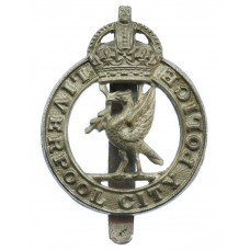 Liverpool City Police Chrome Cap Badge - King's Crown