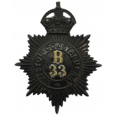 Bristol Constabulary Night Helmet Plate (B33) - King's Crown