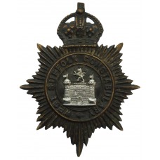 West Suffolk Constabulary Night Helmet Plate - King's Crown