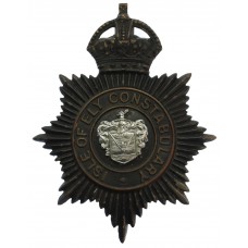 Isle of Ely Constabulary Black Helmet Plate - King's Crown