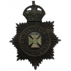 Wiltshire Constabulary Black Helmet Plate - King's Crown