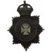 Wiltshire Constabulary Black Helmet Plate - King's Crown