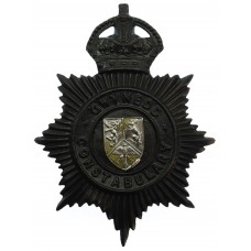 Gwynedd Constabulary Black Helmet Plate - King's Crown