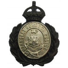 Barnsley Borough Police Wreath Helmet Plate - King's Crown