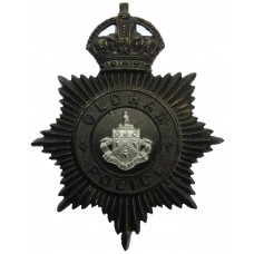 Oldham Borough Police Night Helmet Plate - King's Crown