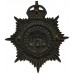 Northampton Borough Police Blackened Brass Night Helmet Plate - King's Crown