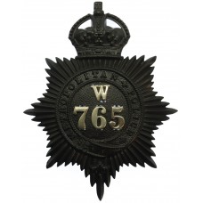 Metropolitan Police 'W' Division (Clapham) Helmet Plate - King's Crown