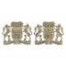 Pair of Westminster Dragoons Officer's Silvered Collar Badges