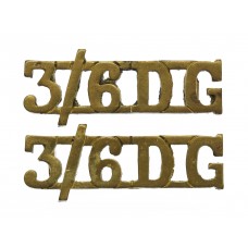 Pair of 3rd/6th Dragoon Guards (3/6 DG) Officer's Shoulder Title