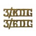 Pair of 3rd/6th Dragoon Guards (3/6 DG) Officer's Shoulder Title