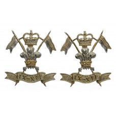 Pair of 9th/12th Royal Lancers Anodised (Staybrite) Collar Badges