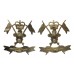 Pair of 9th/12th Royal Lancers Anodised (Staybrite) Collar Badges