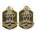 Pair of Queen's Own Hussars Anodised (Staybrite) Collar Badges