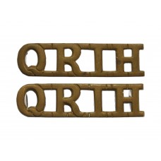 Pair of Queen's Royal Irish Hussars (Q.R.I.H.) Shoulder Titles