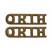 Pair of Queen's Royal Irish Hussars (Q.R.I.H.) Shoulder Titles