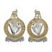 Pair of Queen's Royal Irish Hussars Anodised (Staybrite) Shoulder Titles