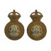 Pair of 7th Queen's Own Hussars Collar Badges - King's Crown
