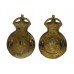 Pair of 7th Queen's Own Hussars Collar Badges - King's Crown