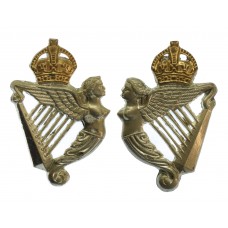 Pair of 8th King's Royal Irish Hussars Collar Badges - King's Crown