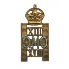 13th/18th Q.M.O. Royal Hussars Cap/Collar Badge (circa 1929-38)