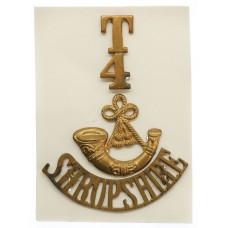 4th Territorial Bn. King's Shropshire Light Infantry (T/4/Bugle/SHROPSHIRE) Shoulder Title