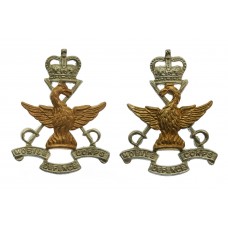 Pair of Mobile Defence Corps Collar Badges - Queen's Crown