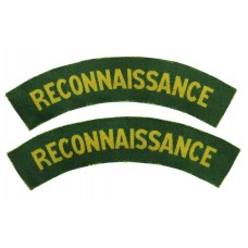 Pair of Reconnaissance Corps (RECONNAISSANCE) WW2 Printed Shoulder Title