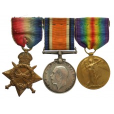 WW1 1914-15 Star Medal Trio - Dvr. A. Shine, Royal Artillery - Wounded