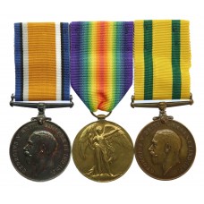 WW1 British War Medal, Victory Medal and Territorial Force War Medal Group of Three - Sjt. T. Manvell, 1st/4th Bn. Devonshire Regiment