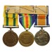 WW1 British War Medal, Victory Medal and Territorial Force War Medal Group of Three - Sjt. T. Manvell, 1st/4th Bn. Devonshire Regiment
