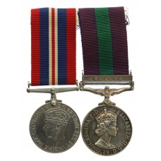 WW2 War Medal and General Service Medal (Clasp - Malaya) - Act. C