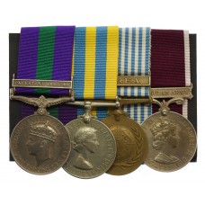 GSM (Clasp - Palestine 1945-48), Queen's Korea, Un Korea and LS&GC Medal Group of Four - Sgt. S.J. Donaldson, Royal Horse Artillery