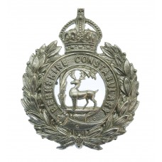 Berkshire Constabulary Chrome Wreath Cap Badge - King's Crown