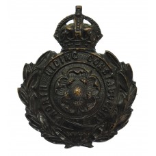 North Riding Constabulary Small Black Wreath Helmet Plate - King's Crown