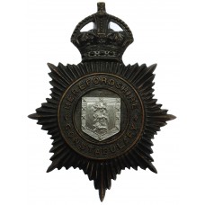 Herefordshire Constabulary Black Helmet Plate - King's Crown