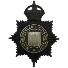 Northumberland Constabulary Black Helmet Plate - King's Crown