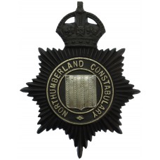 Northumberland Constabulary Black Helmet Plate - King's Crown