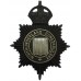 Northumberland Constabulary Black Helmet Plate - King's Crown