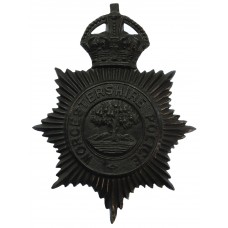 Worcestershire Police Blackened Brass Helmet Plate - King's Crown